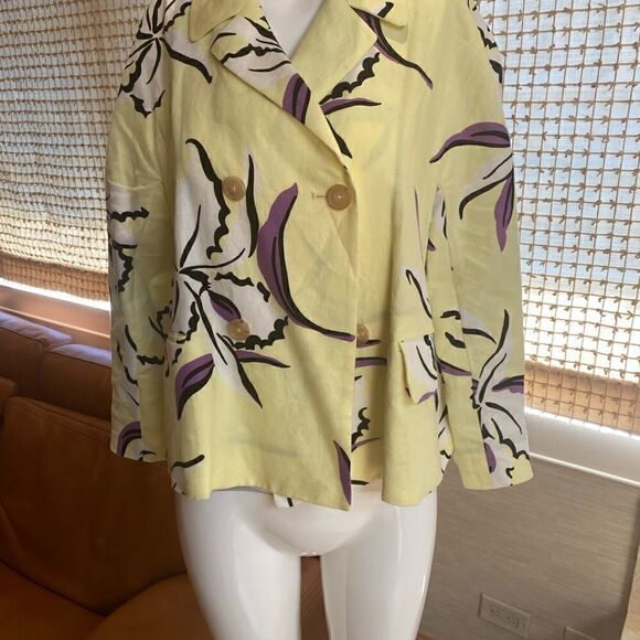 NEVER WORN Marni yellow linen print blazer/jacket - Picture 1 of 8